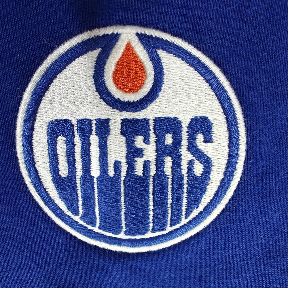 NHL Edmonton Oilers Quarter Zip Fleece Pullover Blue Mens Medium 1803894 - Picture 5 of 9